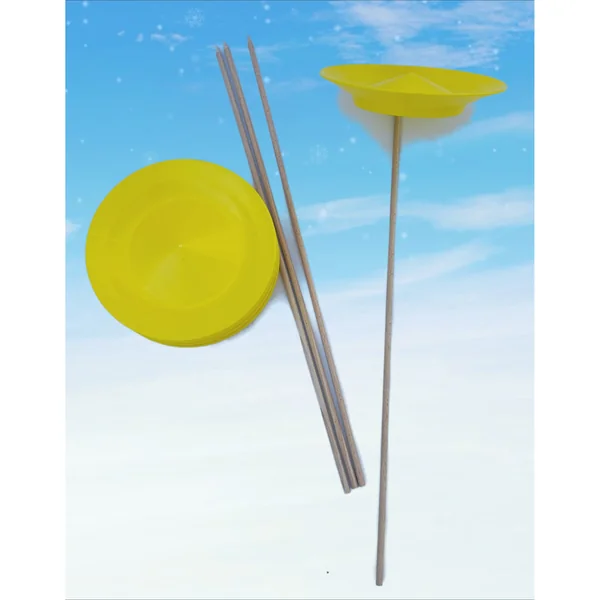 ASSIETTE CHINOISE JAUNE + BAGUETTE EN BOIS