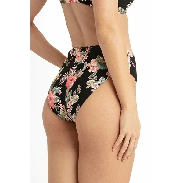 Azura - Culotte de maillot mi-haute Fleuri Noir 16 Chile