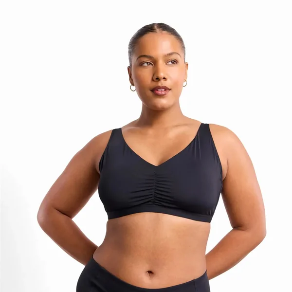Azura - Haut de bikini plissé avec cerceau F-G Noir 16 Basix