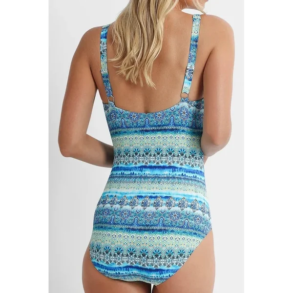 Azura - Maillot une pièce col en V avec cerceau DD-E Bleu 18 Euphoria