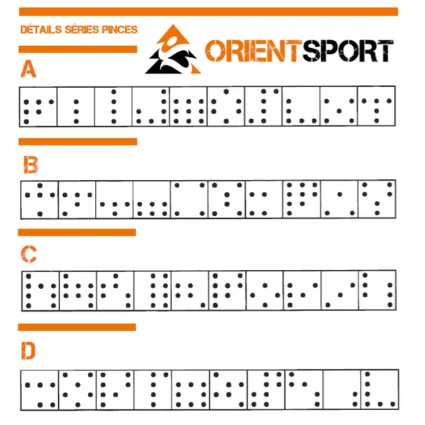 Balise de course d'orientation Orientsport - Lot de 10 avec pinces série B