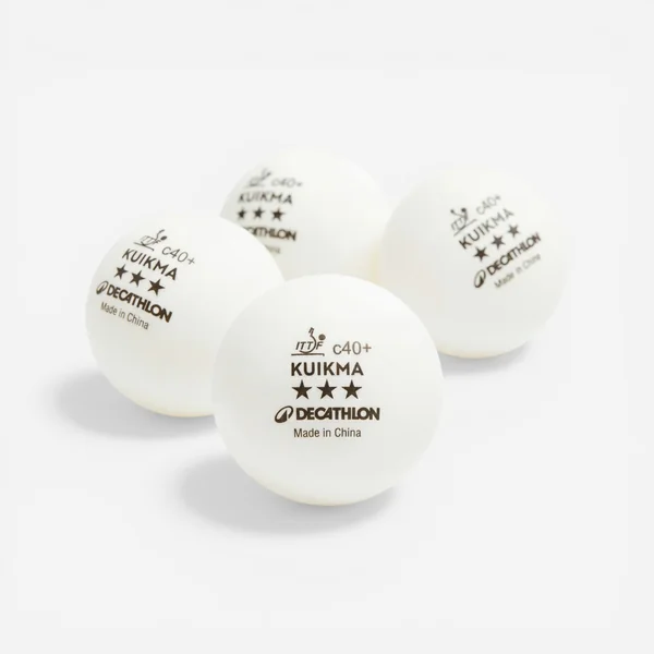 BALLES DE TENNIS DE TABLE TTB 900C 40+ 3* X4 BLANCHES