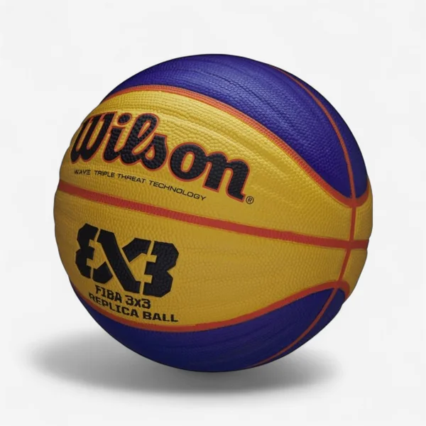 Ballon de basket taille 6 Wilson - 3X3 Replica Bleu / Jaune.