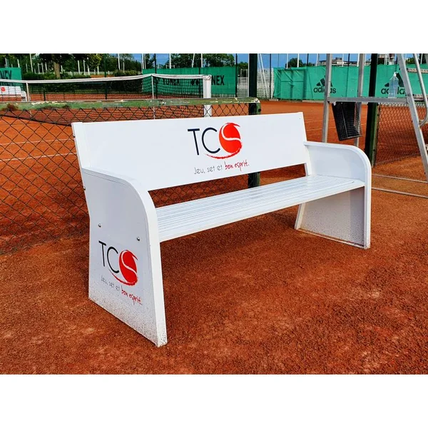 Banc tennis Carrington - Banc Publicitaire Blanc Avec Perso