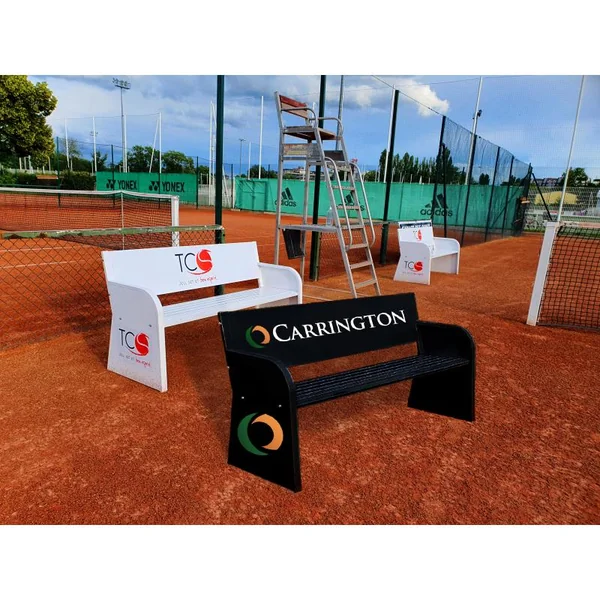 Banc tennis Carrington - Banc Publicitaire Blanc Avec Perso