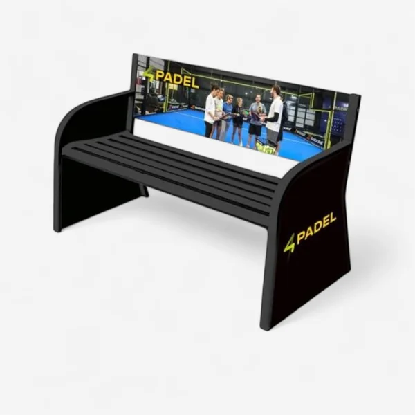 Banc tennis Carrington - Banc Publicitaire Noir Avec Perso