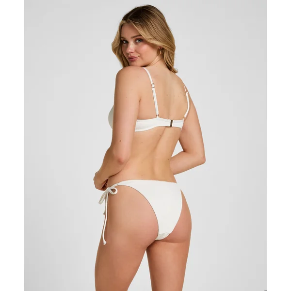 Bas de Bikini Highleg Crinkle - Blanc