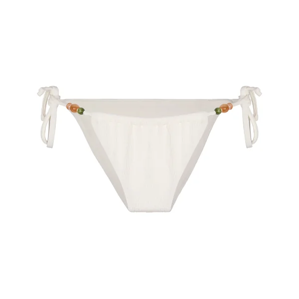 Bas de Bikini Highleg Crinkle - Blanc