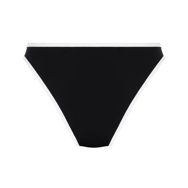 Bas de bikini néoprène taille haute échancré Mono - Noir