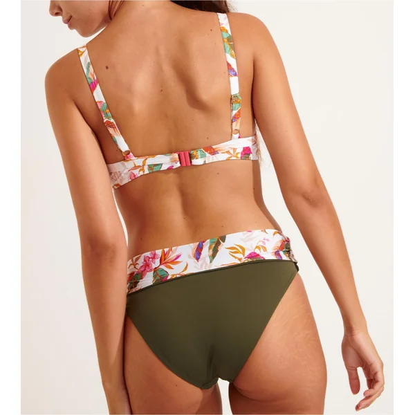 Bas de maillot de bain taille haute à revers Adeles Barberia Ecru