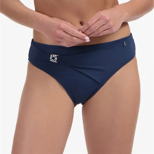 Beach Life - Culotte de maillot à taille mi-haute Marine Small