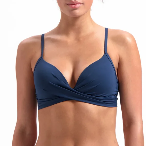 Beach Life - Haut de bikini Twist avec cerceau 32 (70) C Marine