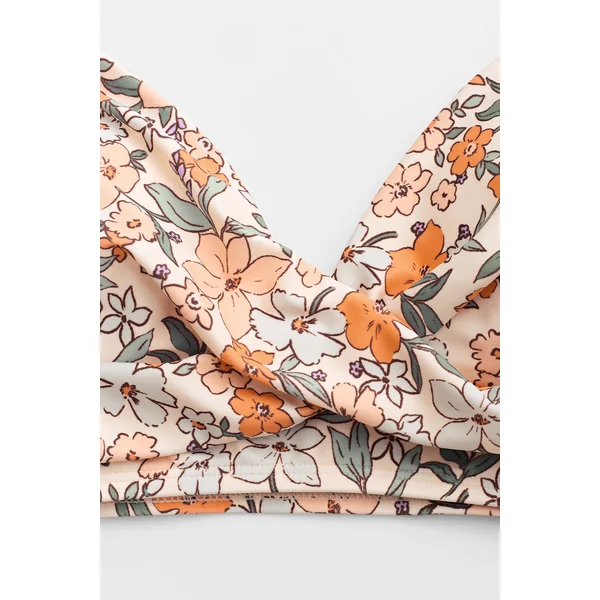 Bikini avec bralette torsadée florale et taille haute épissée