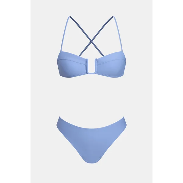 Bikini bleu bandeau fil en U