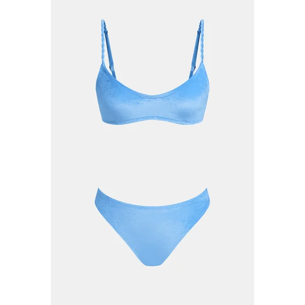 Bikini bleu bas extra échancré