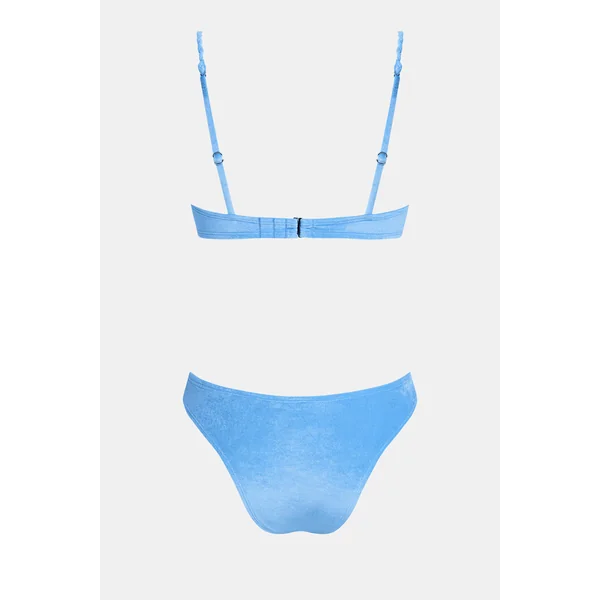 Bikini bleu bas extra échancré