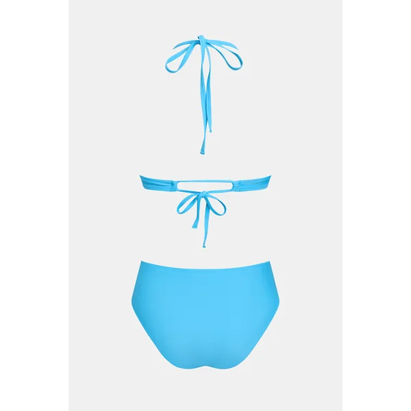 Bikini bleu bretelles licou bas couverture classique