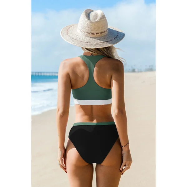 Bikini blocs de couleur larges bretelles