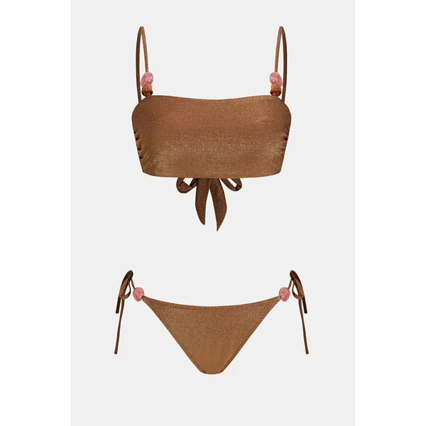 Bikini col carré et bas taille basse