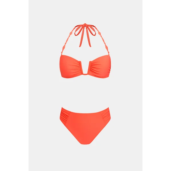 Bikini corail fil en U bretelles licou