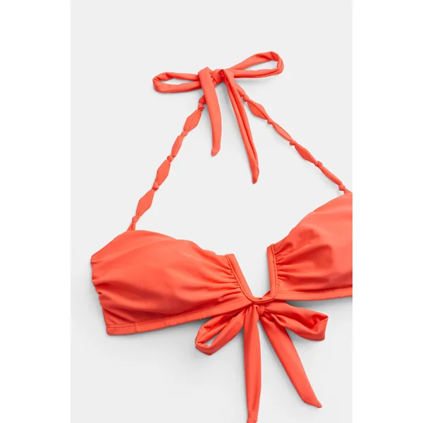 Bikini corail fil en U bretelles licou