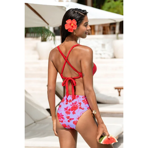 Bikini DD+ floral col scoop