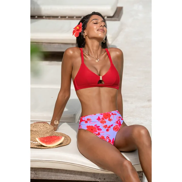 Bikini DD+ floral col scoop
