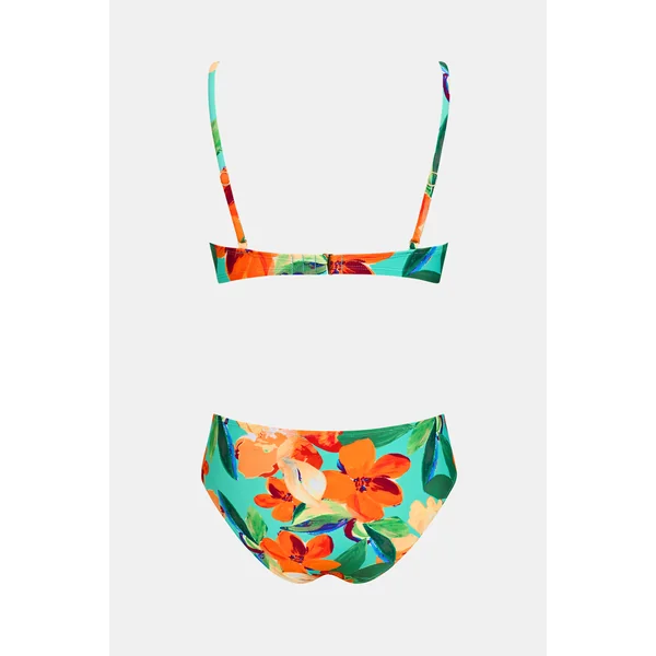 Bikini floral col V taille moyenne