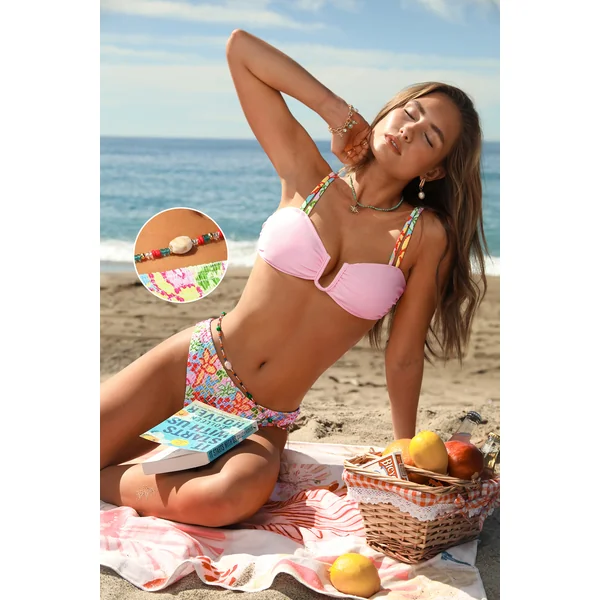 Bikini floral fil en U