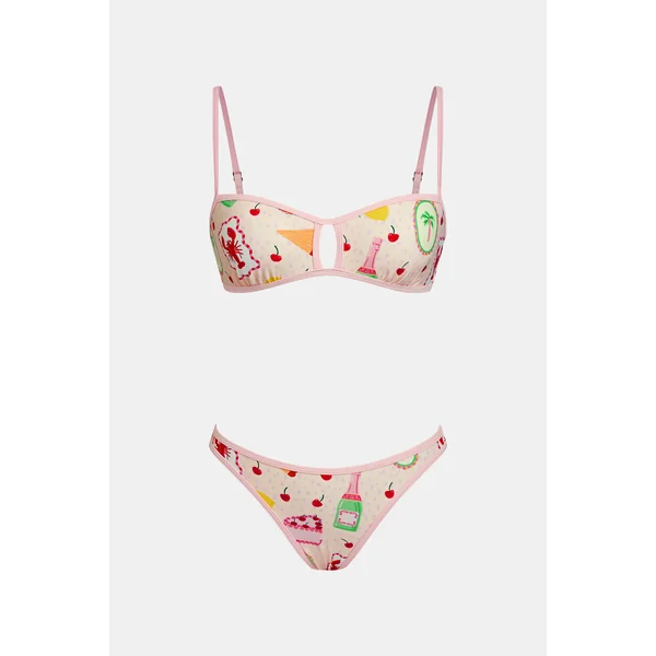 Bikini fruité ultra échancré