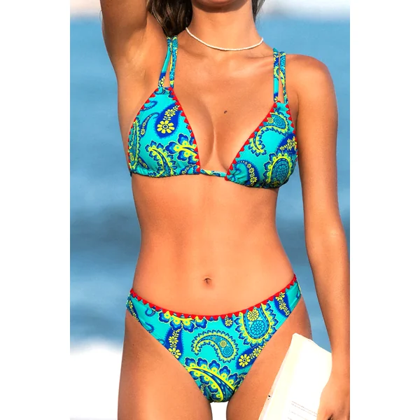 Bikini imprimé cachemire au style tendance