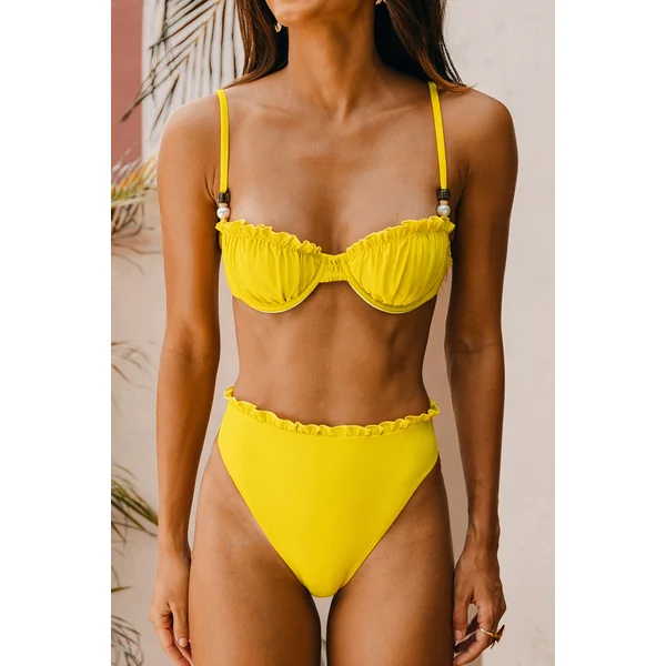 Bikini jaune bretelles ajustables