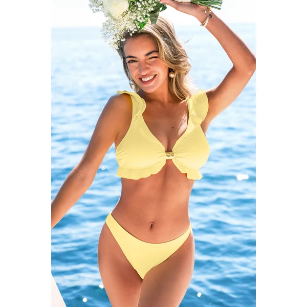 Bikini jaune extra échancré