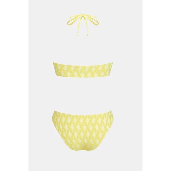 Bikini jaune à col droit