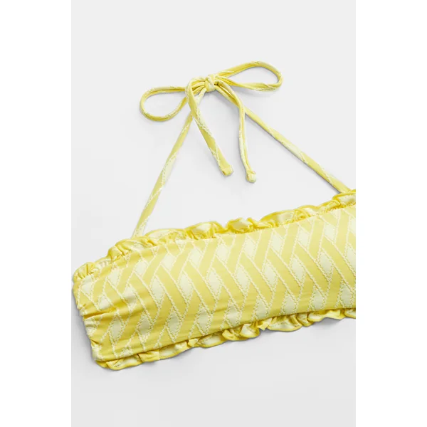 Bikini jaune à col droit