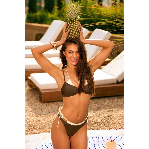 Bikini marron taille basse
