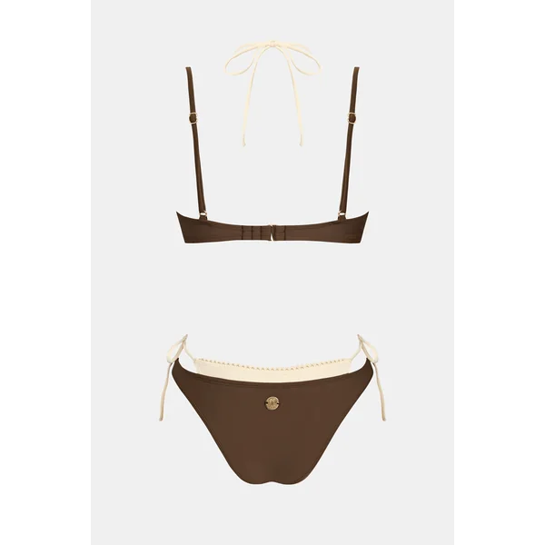Bikini marron taille basse