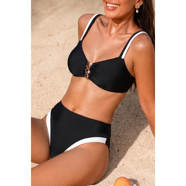 Bikini noir bretelles ajustables taille standard