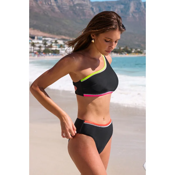 Bikini noir col asymétrique