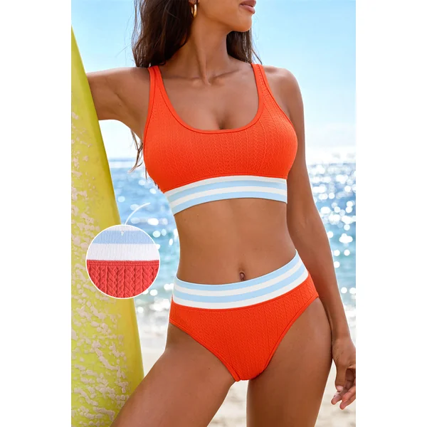 Bikini orange bretelles ajustables