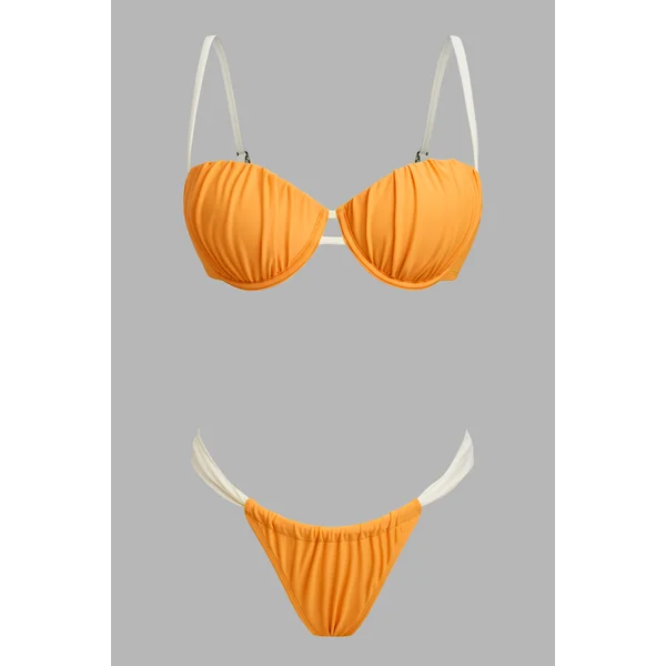 Bikini orange col cœur armature