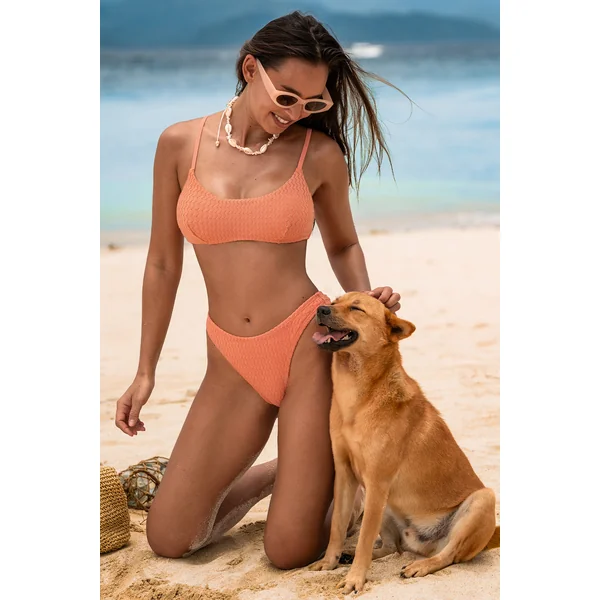 Bikini orange taille basse