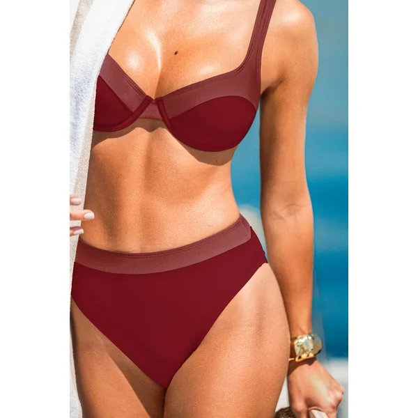 Bikini rouge à armature bretelles ajustables
