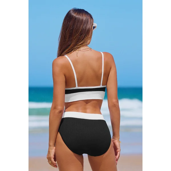 Bikini sans couture avec bloc de couleur et bas standard