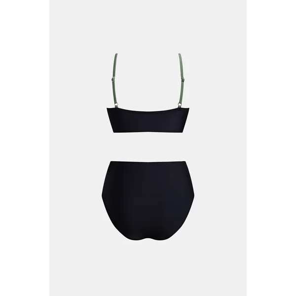 Bikini taille haute à emballage vert eucalyptus