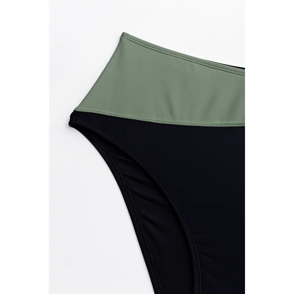 Bikini taille haute à emballage vert eucalyptus