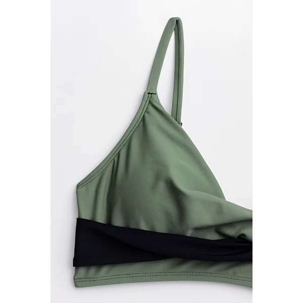 Bikini taille haute à emballage vert eucalyptus