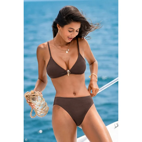 Bikini trois pièces marron
