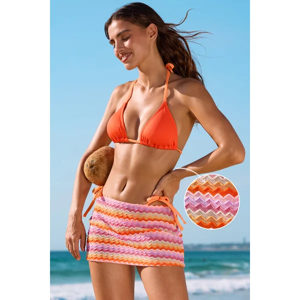 Bikini trois pièces à rayures