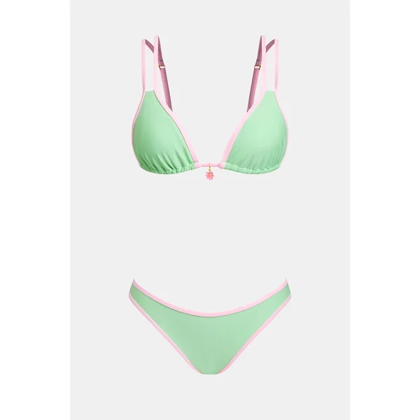 Bikini vert triangle ajustable